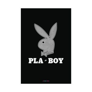 PLA·Boy Logo Art Print | Black