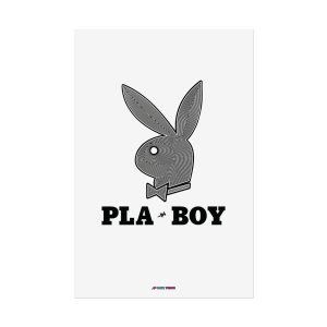 PLA·Boy Logo Art Print | White