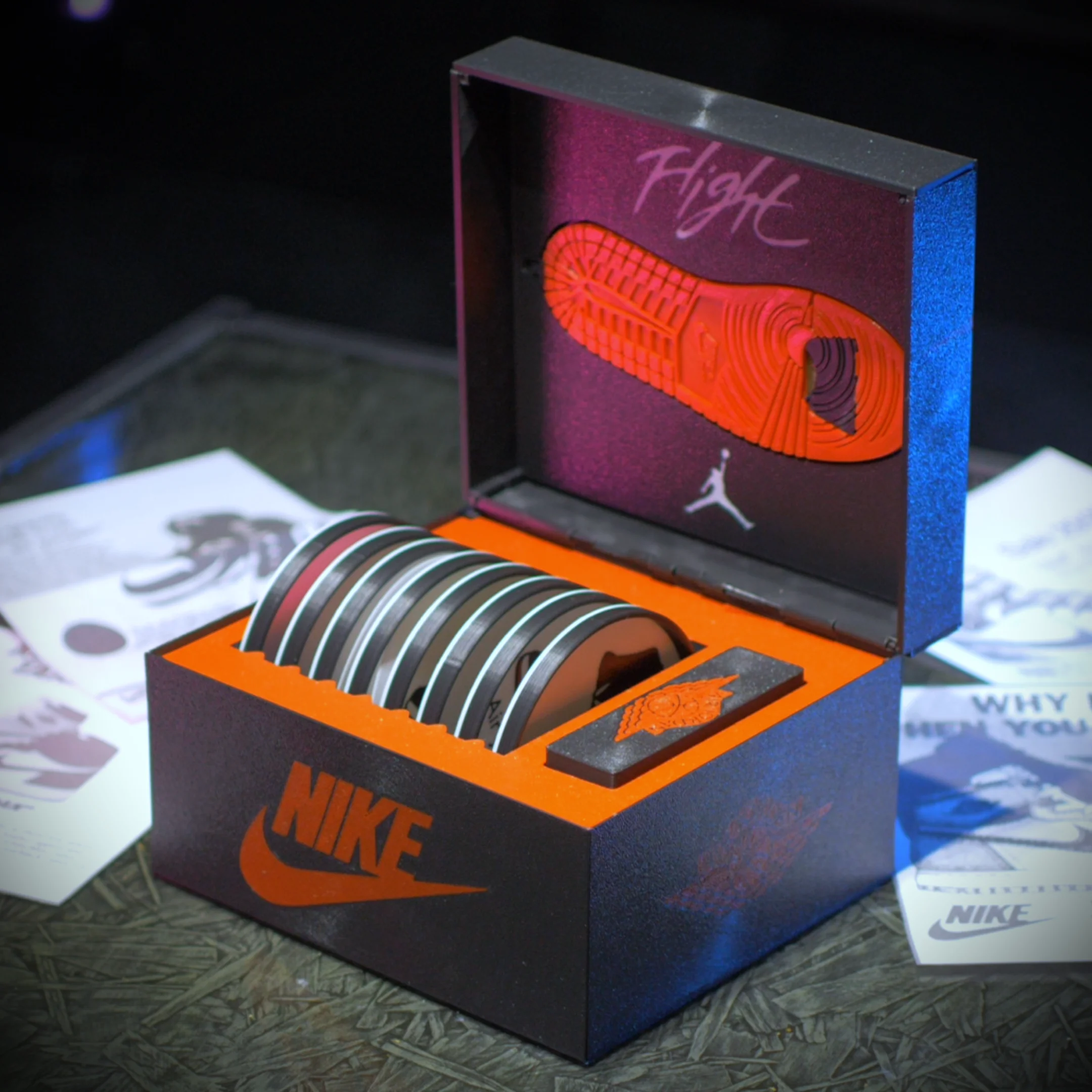 AJ1 Retro Sneaker Box Coaster Set Opened