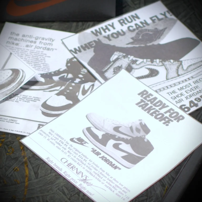 AJ1 Retro Sneaker Box Vintage Ads