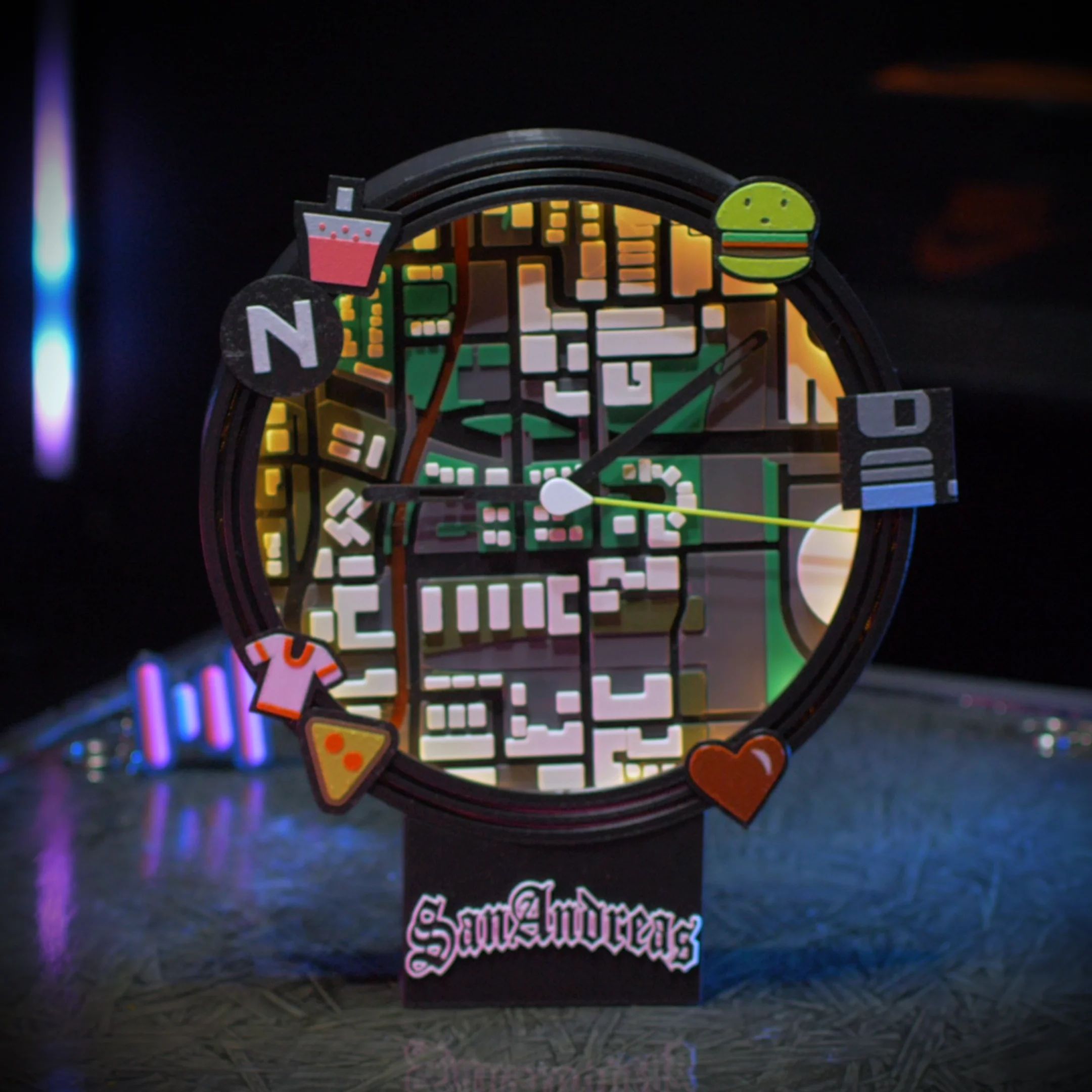 GTA: San Andreas Radar LED Clock | Custom HUD Display GTA: San Andreas Radar LED Clock | Custom HUD Display