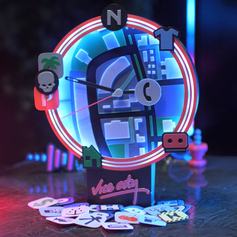 GTA Vice City LED Clock With Waypoint Icons